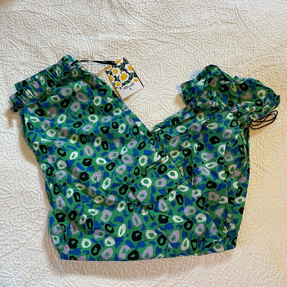 Diane von Furstenburg x Target Printed Cargo Ruffle Cropped Pant